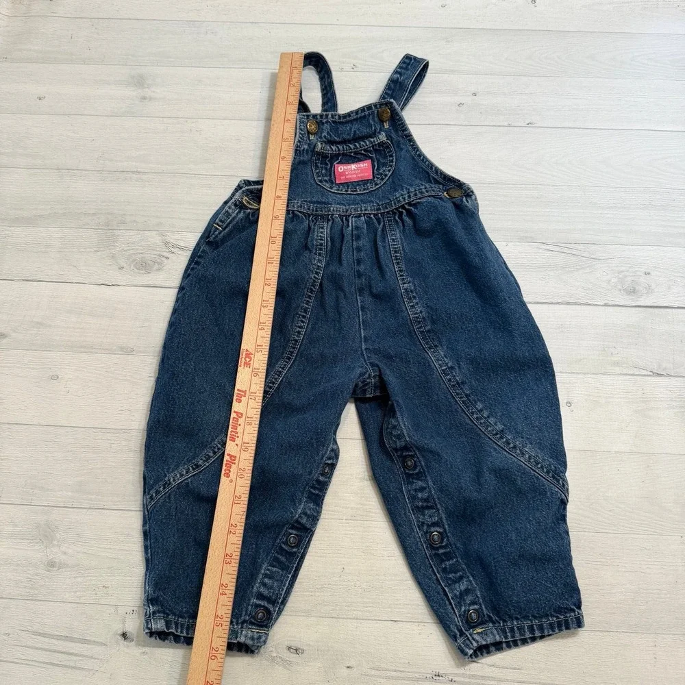 Oshkosh B'gosh vintage Pink Label Bubble Overalls Size 3T Made in the‎ USA